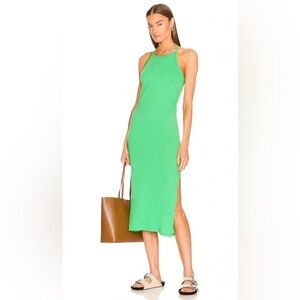 FRAME Cami Tank Dress in Grass Green